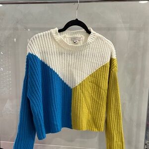 Sincerely Jules Colorblock Sweater - Blue, Yellow, White